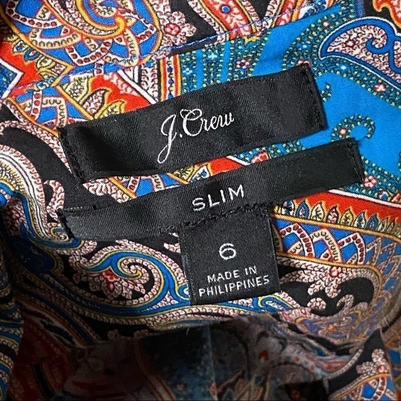 J. Crew Perfect Buttondown Shirt in Ratti Mediterranean Paisley, size 6 - Picture 9 of 12